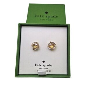 Kate Spade New York "Bright Ideas" Gold‎ Tone Cubic Zirconia Stud Earrings